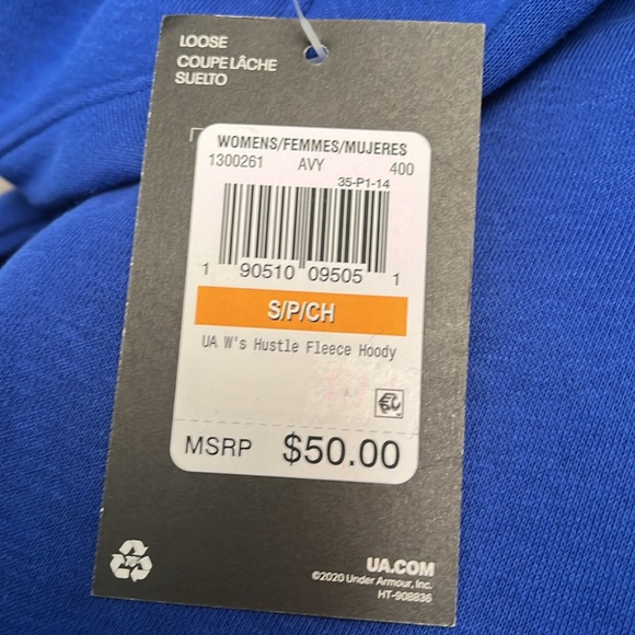 NWT! Under Armour Hustle Fleece Hoodie, size small - Picture 7 of 10
